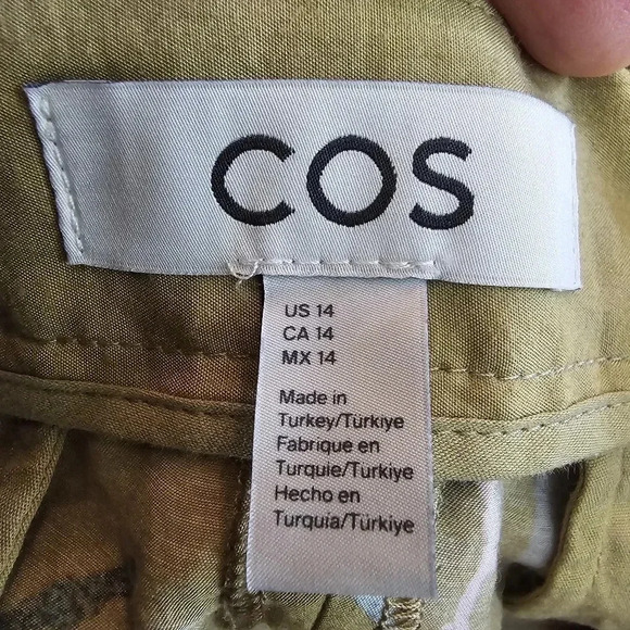 COS PRINTED TAILORED A-LINE  SHORTS KHAKI SIZE 14 - Picture 10 of 12